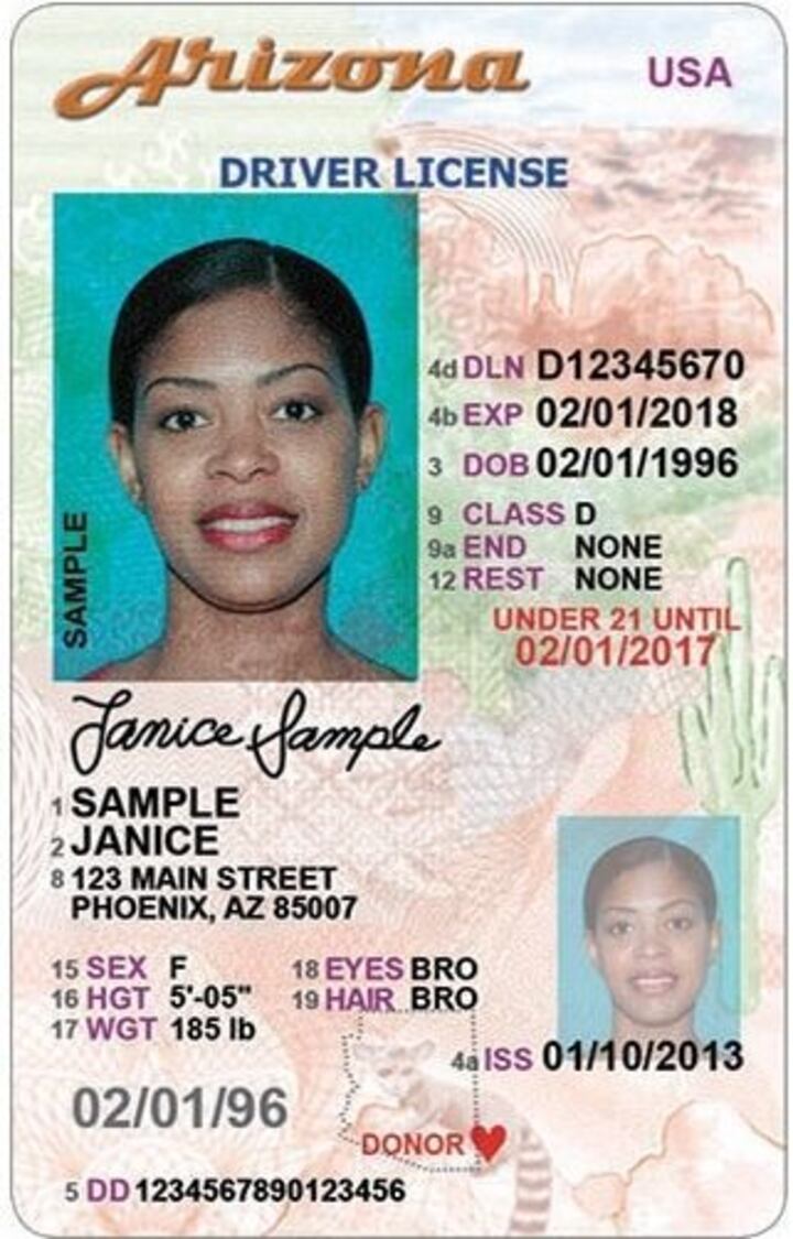 Az Drivers License Example Arizona’s redesigned driver license, new process now effective