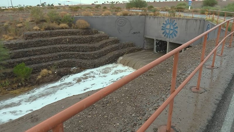 One person is missing, and eight people were saved from a flooded tunnel in Tucson on...