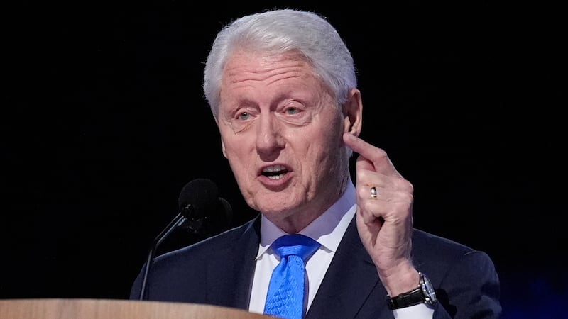 FILE - Former President Bill Clinton speaks during the Democratic National Convention Aug. 21,...