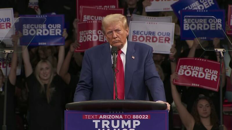 Former President Donald Trump held a rally on Sunday afternoon to a capacity crowd at Findlay...