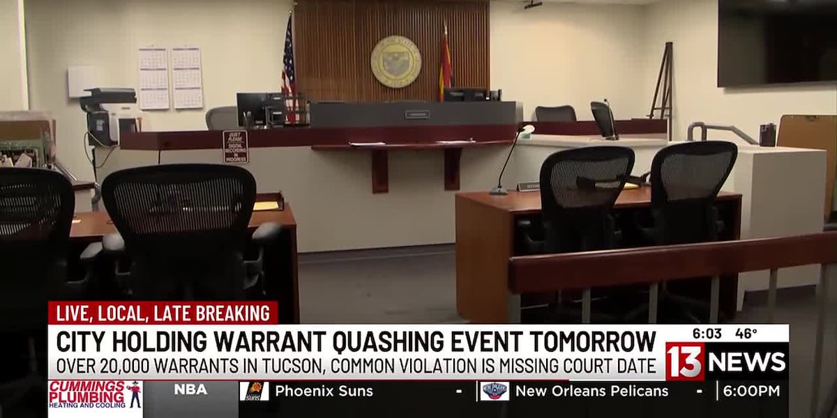 Tucson City Court hosting warrant quashing event tomorrow Tucson City Court hosting warrant quashing event tomorrow