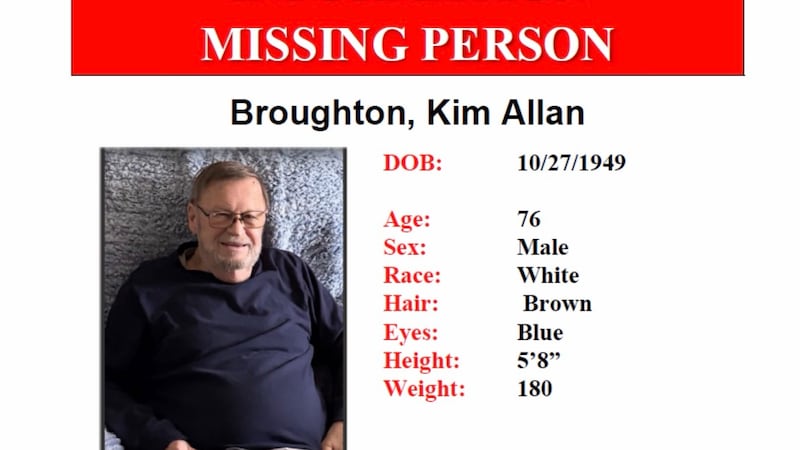 SVPD is searching for 76-year-old Kim Allan Broughton
