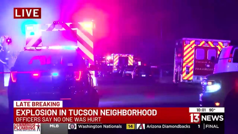 Crews responded to a house fire and explosion near Golf Links and Swan in Tucson on Friday,...