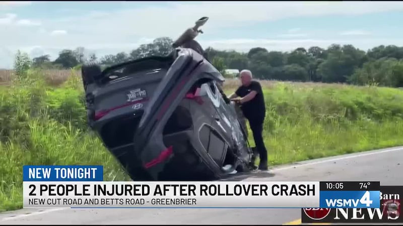 Two people were injured Thursday in a rollover crash near Greenbrier, according to Smokey Barn...