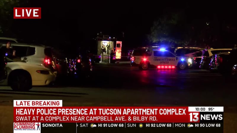 There was a heavy police presence at an apartment complex near Campbell and Bilby in Tucson...