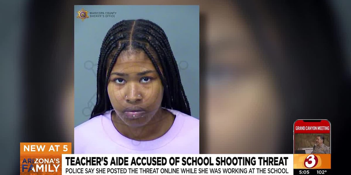 Phoenix-area teacher's aide accused of school shooting threat